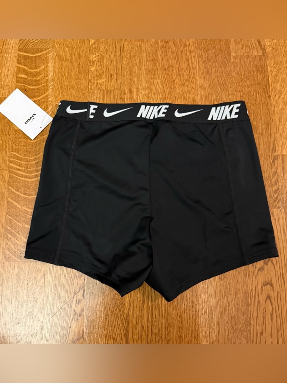 NWT Nike Swim Fusion Logo Tape Women's 3" Kickshort Black NESSG277-001 Sz Medium - Picture 8 of 11